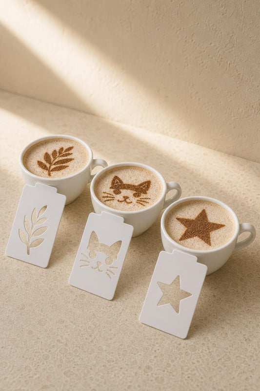 Cafés decorados con distintas plantillas