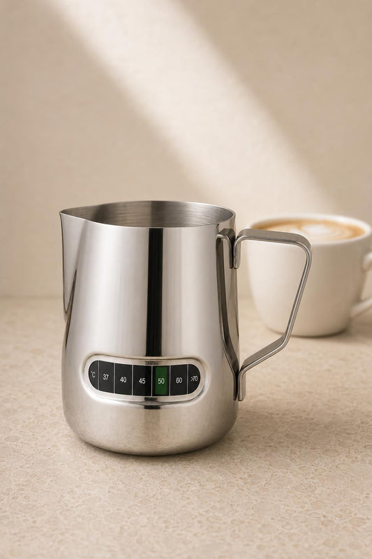Jarra de leche con termómetro integrado de 350 ml